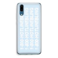 Hotline bling blue: Huawei P20 Transparant Hoesje