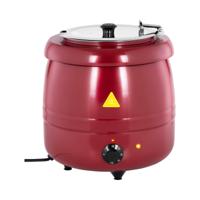 Soepketel - 10 L - stal - rood gecoat