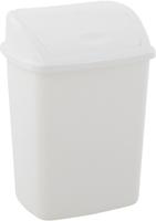 Vuilbak met swingdeksel, 15 l, wit
