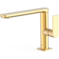 Wastafelkraan Tres Loft | Opbouw | Draaibare uitloop | Mengkraan | Standaard model | 1-hendel | Rond | 24k Goud mat