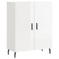 The Living Store Dressoir Classic - Hoogglans Wit - 69.5 x 34 x 90 cm - Bewerkt hout en metaal - thumbnail