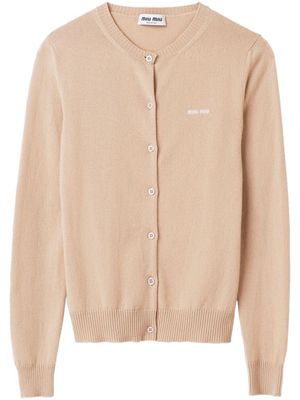 Miu Miu cardigan en maille intarsia - Tons neutres
