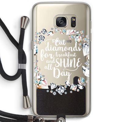 Diamonds: Samsung Galaxy S7 Transparant Hoesje met koord