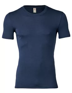 Heren T-Shirt Zijde Wol Engel Natur, Kleur Navy blauw, Maat 54/56 - Extra Large
