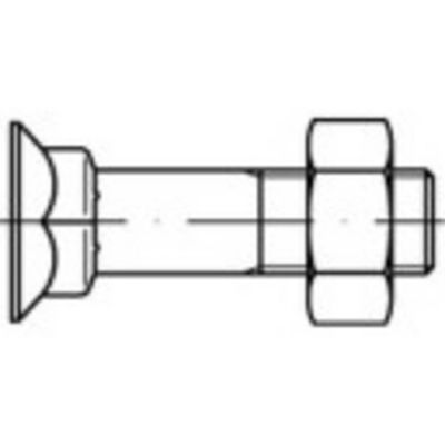 TOOLCRAFT 111776 Verzonken schroeven met vierkante hals M8 35 mm Buitenzeskant DIN 608 Staal 200 stuk(s)