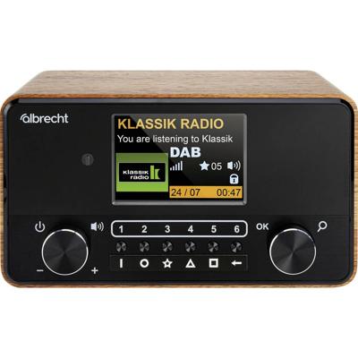 Albrecht DR 866 Radio DAB+, FM AUX, Bluetooth, DAB+, FM Voelbare toetsen, Spraakfunctie, Wekfunctie Walnoot