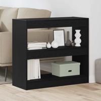 Boekenkast Zwart eiken 80 x 30 x 72 cm Bewerkt hout
