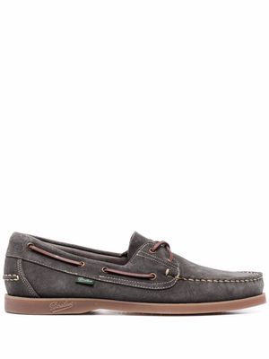 Paraboot chaussures bateau en daim à lacets - Gris