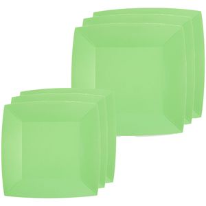 Feest/verjaardag bordjes set - 20x stuks - mint groen - 18 cm en 23 cm