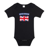 United Kingdom romper met vlag Verenigd Koninkrijk zwart voor babys - thumbnail