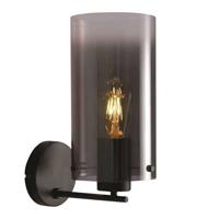 Freelight Wandlamp Ventotto Zwart & Smoke Glas 33cm - thumbnail