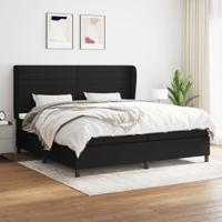 Boxspring met matras stof zwart 200x200 cm