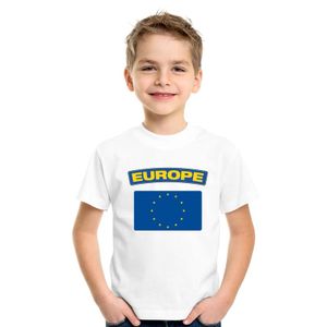 T-shirt Europese vlag wit kinderen XL (158-164)  -