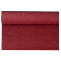 Tafellaken/tafelkleed rol papier - 800 x 118 cm - bordeaux rood - Lange tafels - Damast papier - thumbnail