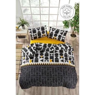 Beddengoedset - 1 dekbedovertrek 220 x 240 cm + 2 kussenslopen 60 x 60 cm - 100% versterkt katoen - Zwart