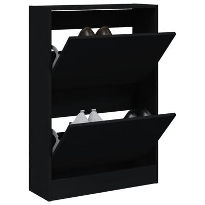 VidaXL Schoenenkast 60x21x87,5 cm bewerkt hout zwart