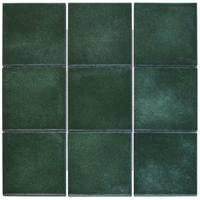 The Mosaic Factory Kasba Mozaïek Tegel Vierkant - Forest Green Mat Porselein 297x297 mm
