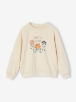 Bewerkte meisjessweater gemêleerd beige
