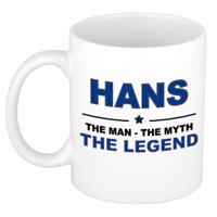 Hans cadeau mok - man myth legend - naam koffiemok - 300 ml - collega - vaderdag