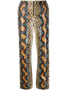 CHANEL Pre-Owned pantalon en peau de python à taille haute (années 2000) - Tons neutres