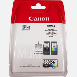 Canon PG-560 / CL-561 inktcartridge 2 stuk(s) Origineel Normaal rendement Zwart, Cyaan, Magenta, Geel