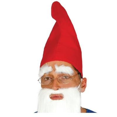 Kabouter/dwergen puntmuts - Pakket van 2x stuks - 54 cm - polyester - rood - voor volwassenen - verk