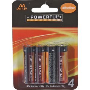 Powerful Batterijen Penlite - AA type - 4x stuks - Alkaline