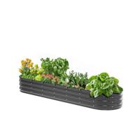 VEVOR verhoogde plantenbak metalen plantenbak 239x60x27cm donkergrijs