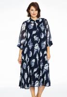 Yoek Blouse-jasje A-lijn SEA SHELLS | Blauw | Maat 46/48