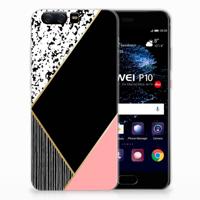 Huawei P10 | TPU Hoesje | Zwart Roze Vormen