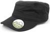 Brain Waves BW7019 Organic Cotton Army Cap Washed - Black - One Size