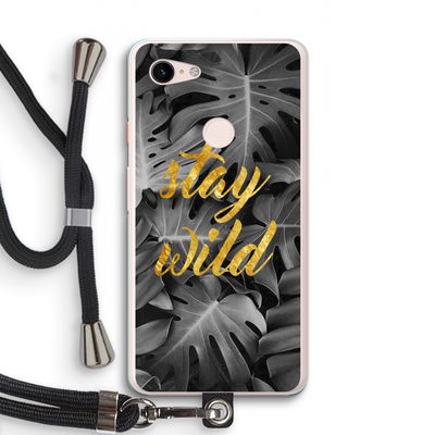 Stay wild: Pixel 3 XL Transparant Hoesje met koord