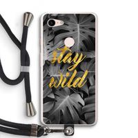 Stay wild: Pixel 3 XL Transparant Hoesje met koord