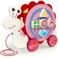 Valetti hout trekspeelgoed met blokjes - thumbnail