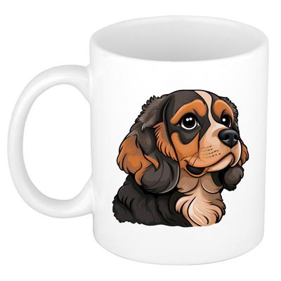 Cadeau mok voor honden liefhebbers - Cavalier King Charles hond - Cartoon tekening - keramiek - 300