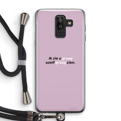uzelf graag zien: Samsung Galaxy J8 (2018) Transparant Hoesje met koord