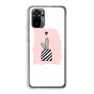 Zwart-wit cactus: Xiaomi Redmi Note 10 Pro Transparant Hoesje