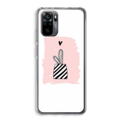 Zwart-wit cactus: Xiaomi Redmi Note 10 Pro Transparant Hoesje