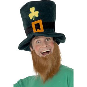 Set van 2x stuks st Patricks day thema verkleed hoed met baard