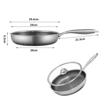 ChefMaster - RVS Non-Stick Honingraat Koekenpan met Glazen Deksel ChefMaster - RVS Non-Stick Honingraat Koekenpan met Glazen Deksel