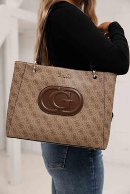 Guess Eco Mietta Handtas Dames Bruin - Maat One Size - Kleur: Bruin | Soccerfanshop