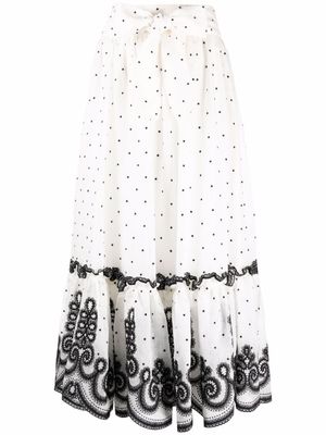 ZIMMERMANN jupe Lovestruck mi-longue - Blanc