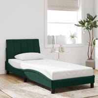 Bedframe zonder matras "Hanko" 90x200 cm fluweel donkergroen