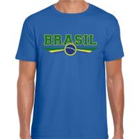 Brazilie / Brasil landen shirt met Braziliaanse vlag blauw voor heren 2XL  -