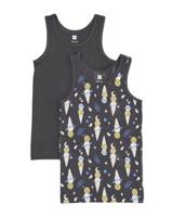 HEMA Kinderhemden ijsjes - 2 stuks antraciet (antraciet)