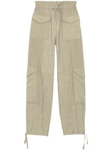 GANNI pantalon cargo à lien de resserrage - Vert