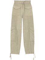 GANNI pantalon cargo à lien de resserrage - Vert