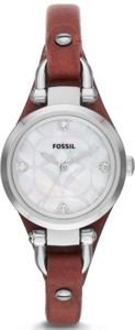 Horlogeband Fossil ES3416 Onderliggend Leder Rood 8mm