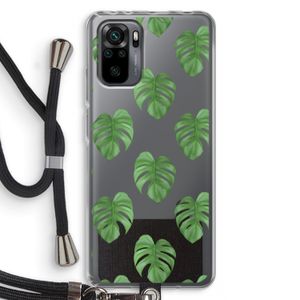 Monstera leaves: Xiaomi Redmi Note 10 Pro Transparant Hoesje met koord