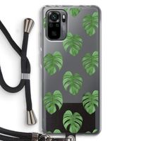 Monstera leaves: Xiaomi Redmi Note 10 Pro Transparant Hoesje met koord
